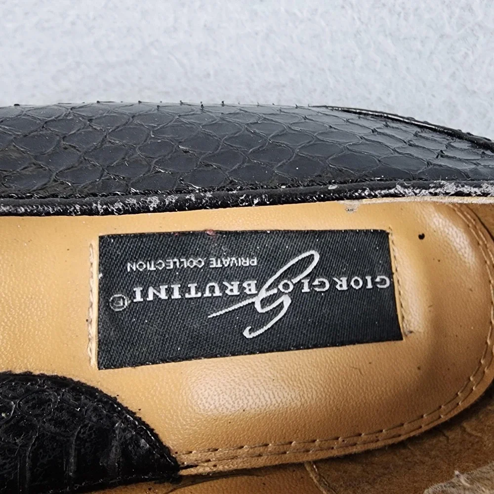Giorgio Brutini Shoes Mens Size 10M Black Genuine Snake Leather Oxford Dress